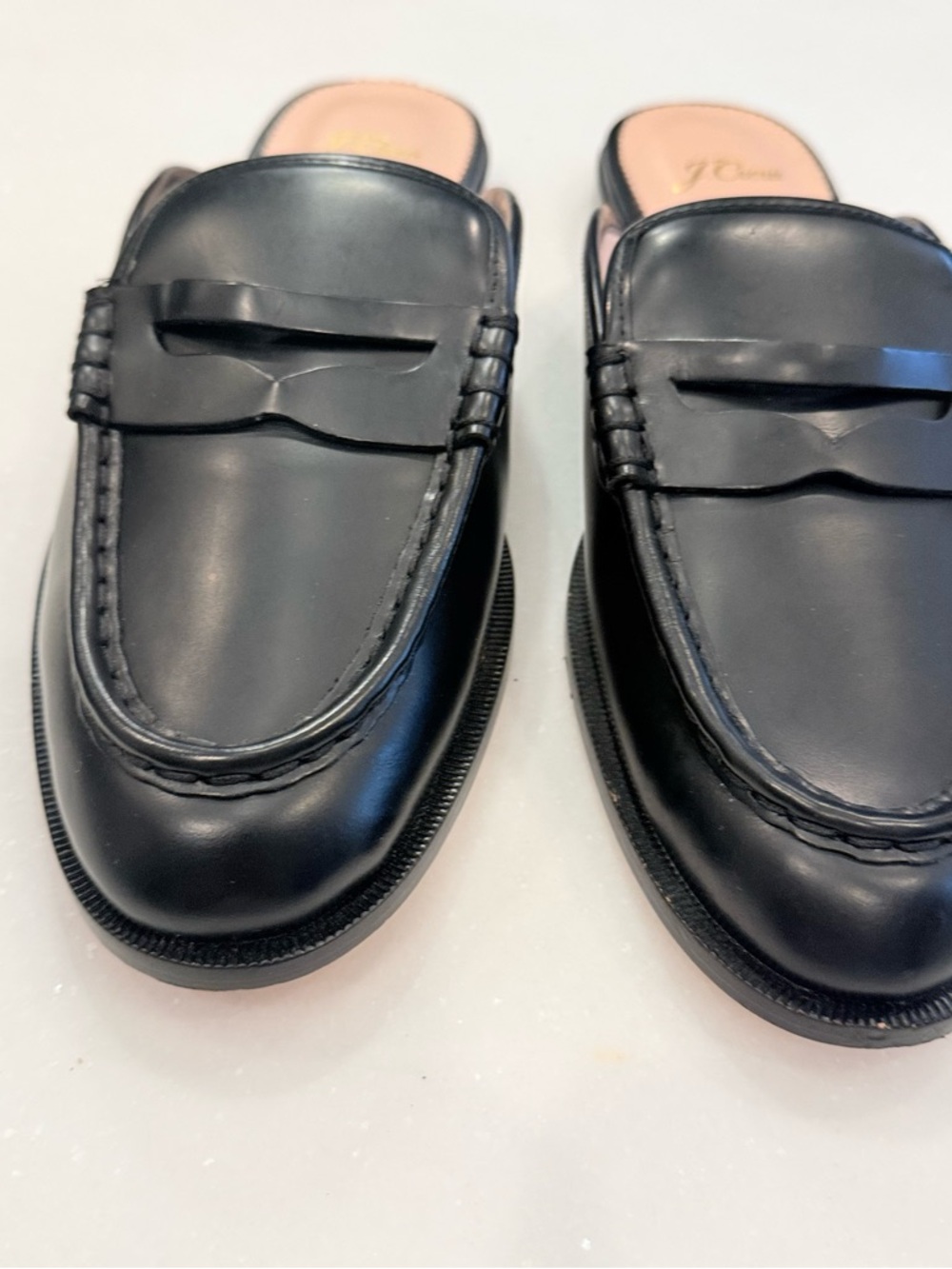 J. Crew Black Leather Backless Loafers - Picture 12 of 13